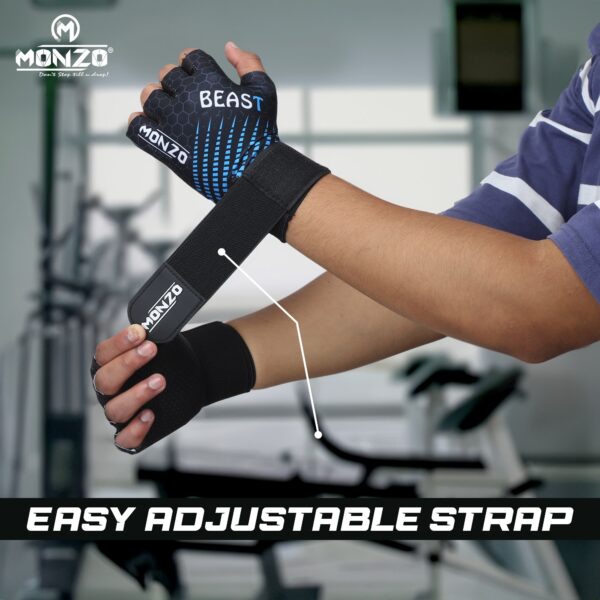 Gym Gloves Beast (Black-Blue) - Image 4