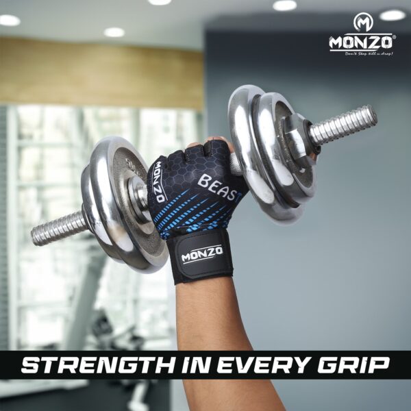 Gym Gloves Beast (Black-Blue) - Image 5