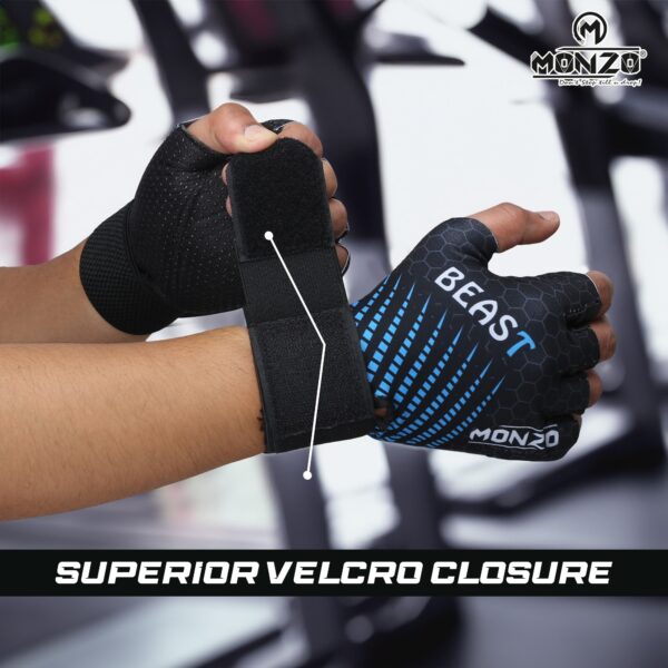 Gym Gloves Beast (Black-Blue) - Image 6