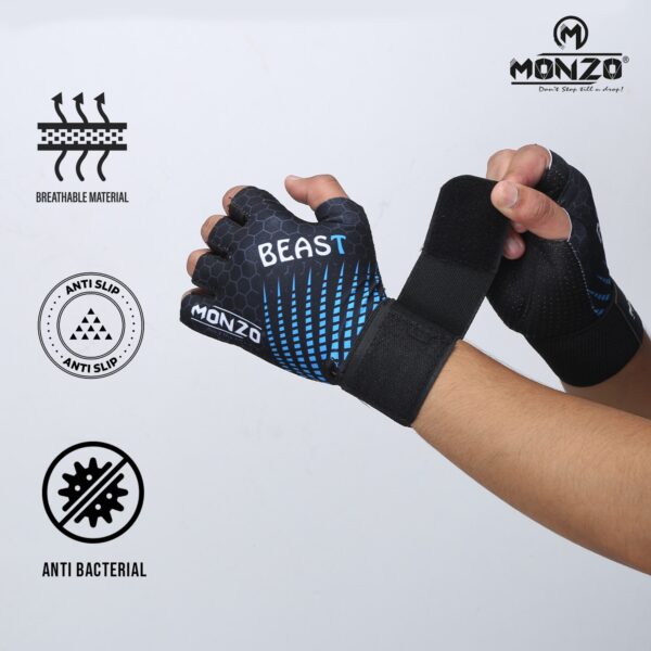 Gym Gloves Beast (Black-Blue) - Image 7
