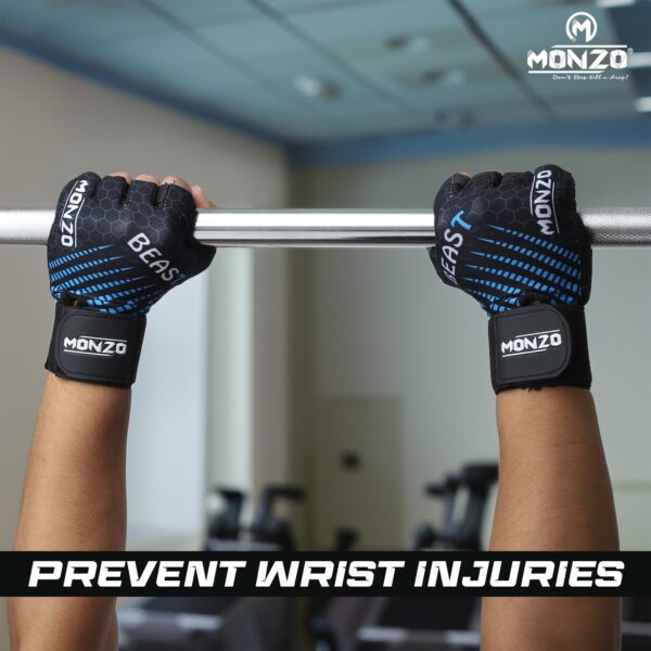Gym Gloves Beast (Black-Blue) - Image 8