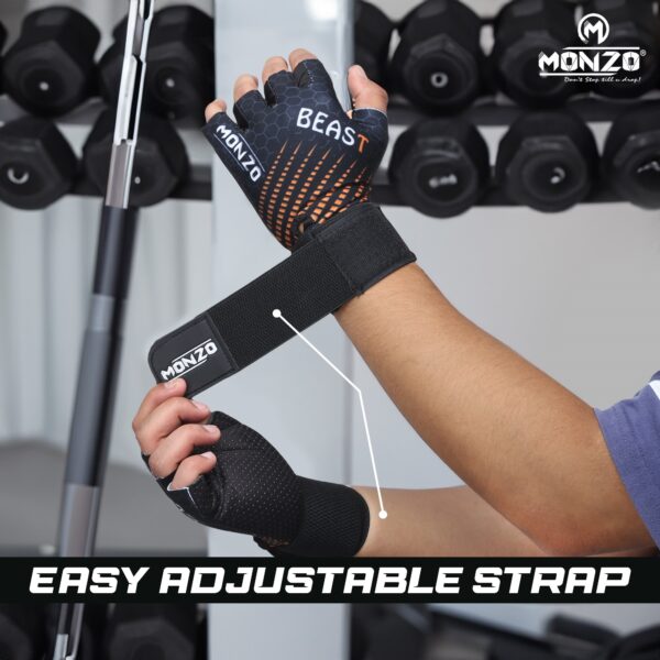 Gym Gloves Beast (Black-Orange) - Image 3
