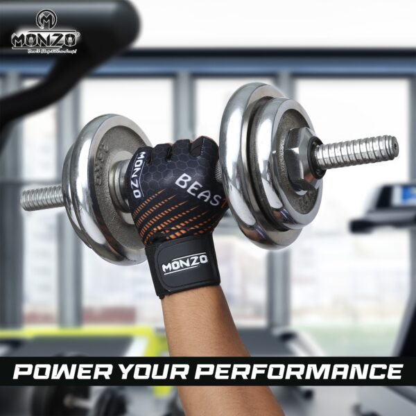 Gym Gloves Beast (Black-Orange) - Image 4