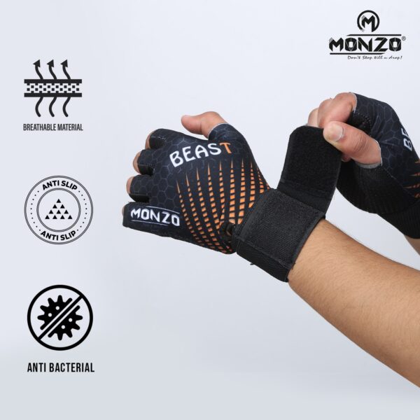 Gym Gloves Beast (Black-Orange) - Image 7