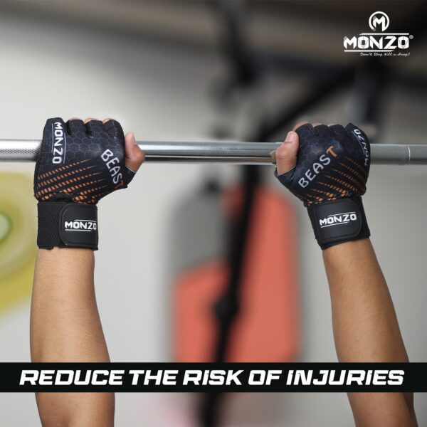 Gym Gloves Beast (Black-Orange) - Image 8