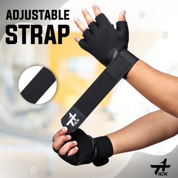 Gym Gloves Tick 1    Black - Image 2