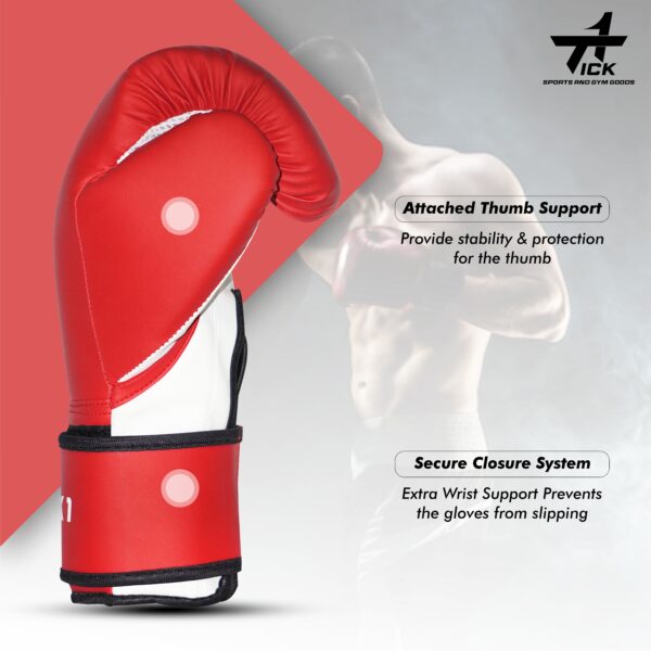 Tick 1 Boxing Gloves (red & white) - Image 4