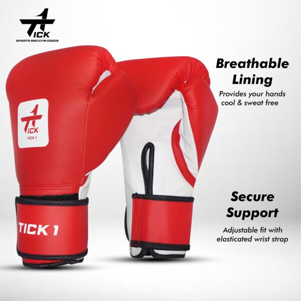 Tick 1 Boxing Gloves (red & white) - Image 5