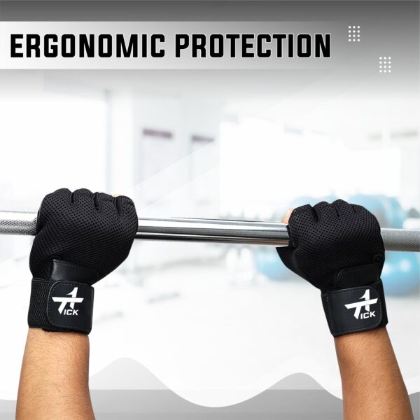 Gym Gloves Tick 1    Black - Image 5